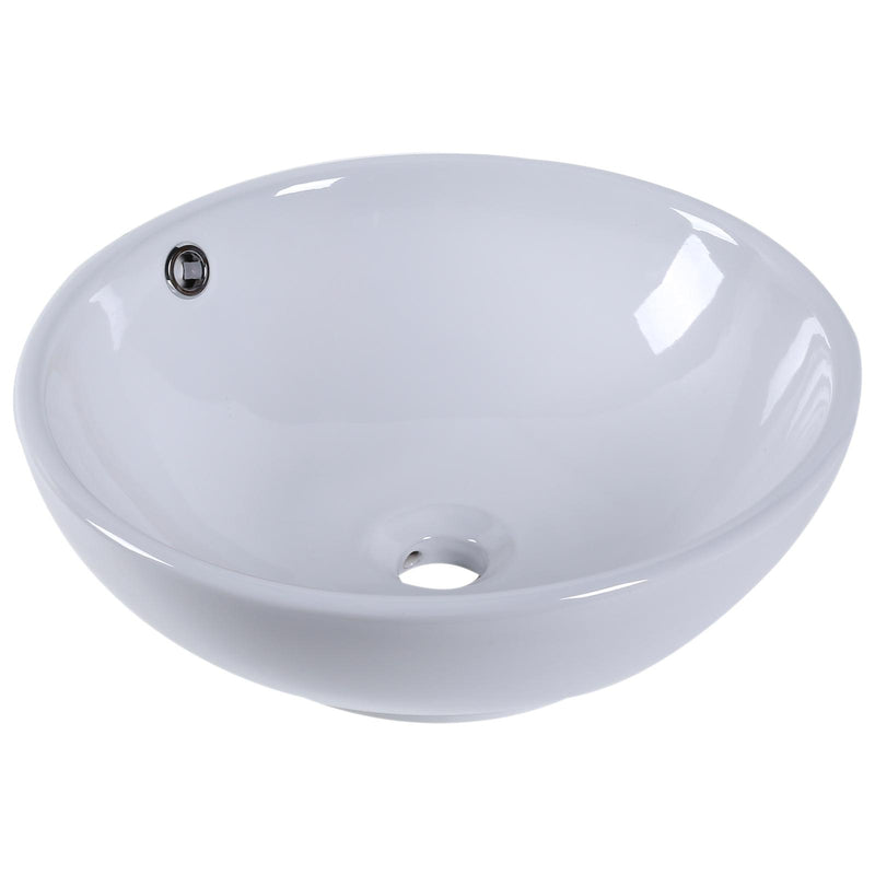 Lavabo da Appoggio in Ceramica Smaltato Design Moderno Bianco 42x42x14 cm 