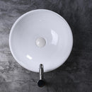 Lavabo da Appoggio in Ceramica Smaltato Design Moderno Bianco 42x42x14 cm 