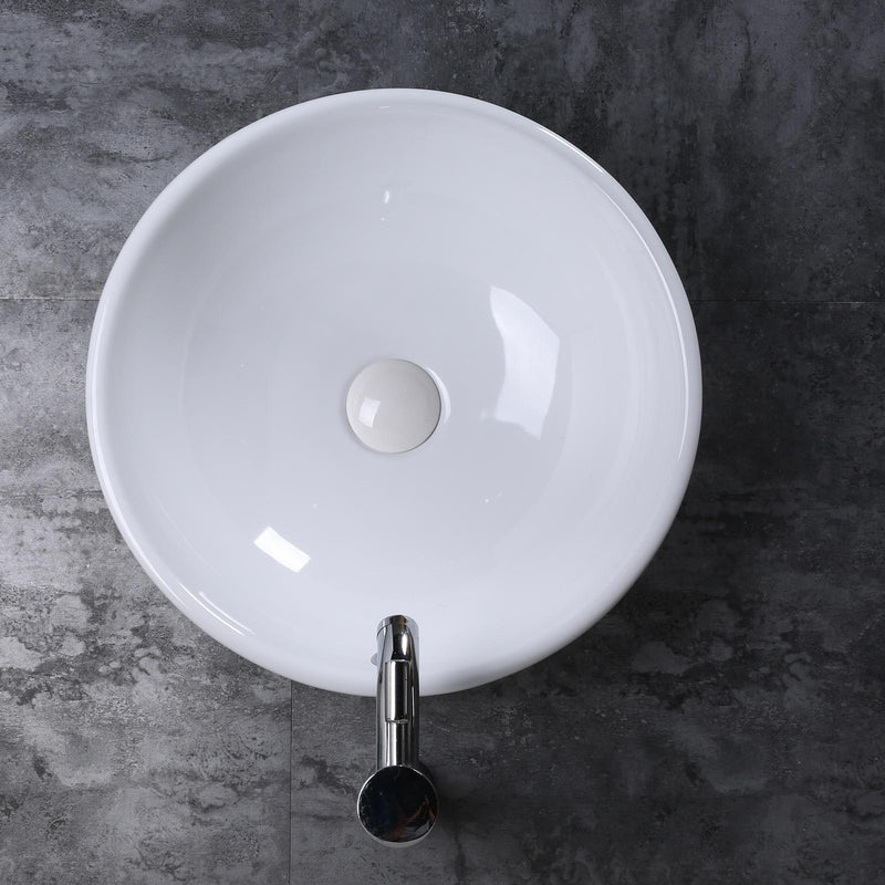Lavabo da Appoggio in Ceramica Smaltato Design Moderno Bianco 42x42x14 cm 