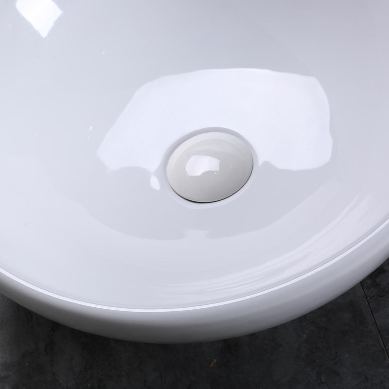 Lavabo da Appoggio in Ceramica Smaltato Design Moderno Bianco 42x42x14 cm 