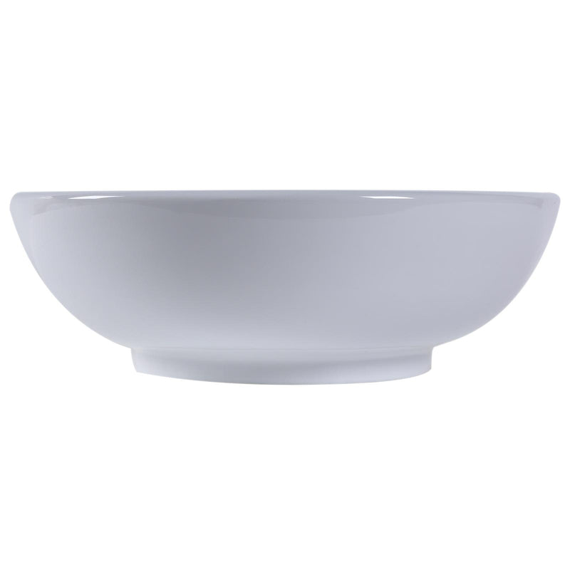 Lavabo da Appoggio in Ceramica Smaltato Design Moderno Bianco 42x42x14 cm 