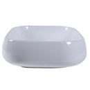 Lavabo da Appoggio Rettangolare in Ceramica Smaltata Bianco 56x42x14.5 cm 