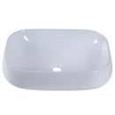 Lavabo da Appoggio Rettangolare in Ceramica Smaltata Bianco 56x42x14.5 cm 
