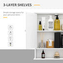 Specchiera da Bagno 2 Ante in MDF Bianco 56x13x58 cm 