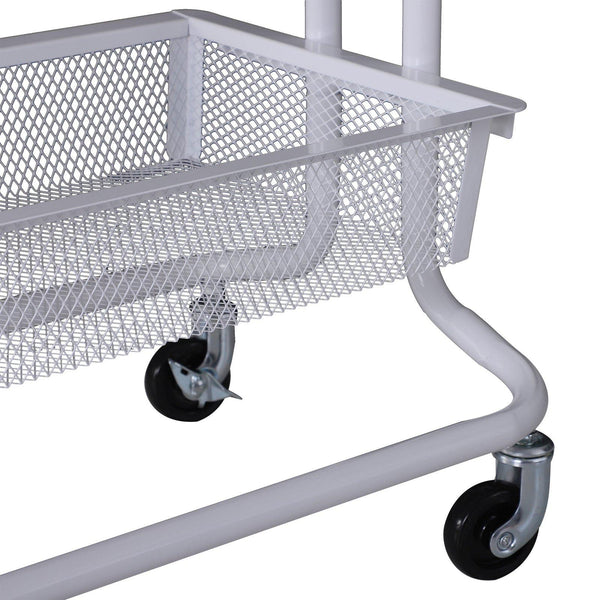 acquista Platzsparender Mehrzweck-Küchenwagen mit 3 Ebenen aus weißem Stahlgeflecht, 47 x 38,5 x 89 cm