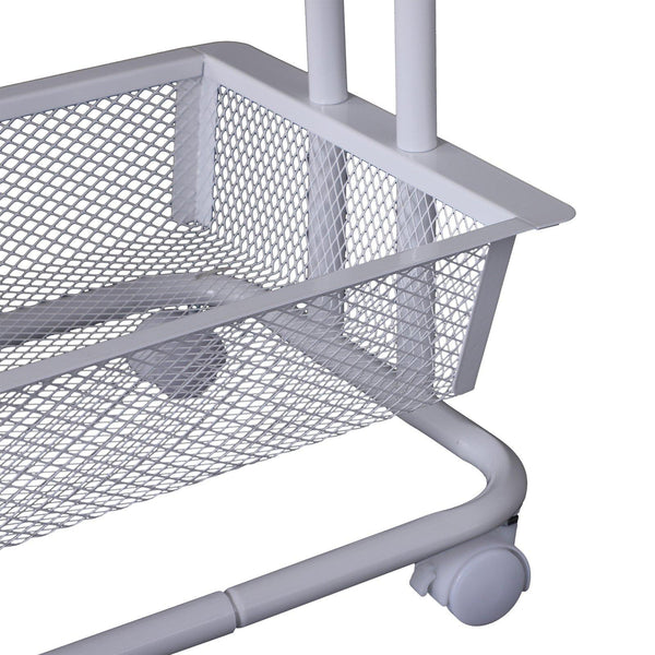 acquista Platzsparender Mehrzweck-Küchenwagen mit 3 Ebenen aus weißem Stahlgeflecht 40 x 30 x 79 cm