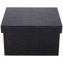 Scatola Multiuso in Legno con Cassetto Scorrevole Nero 70x60x42 cm 
