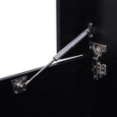 Scatola Multiuso in Legno con Cassetto Scorrevole Nero 70x60x42 cm 