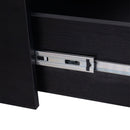 Scatola Multiuso in Legno con Cassetto Scorrevole Nero 70x60x42 cm 