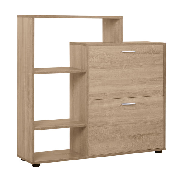 sconto Platzsparendes Schuhregal 20 Paar Eingangs-Bücherregal aus Holz 101,5 x 25,5 x 98 cm