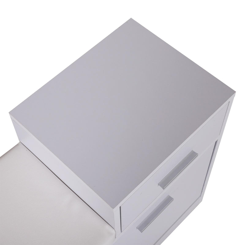 Divanetto Scarpiera 3 Scomparti con Cuscino Bianco 94.5x57x30 cm 