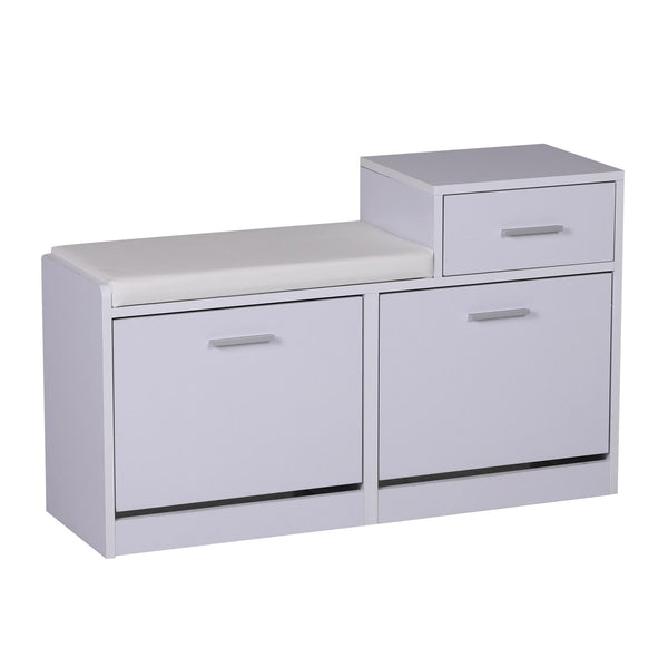 Sofa Schuhregal 3 Fächer mit weißem Kissen 94,5 x 57 x 30 cm sconto