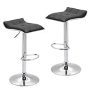 Set 2 Sgabelli Alti in Similpelle imbottita e Metallo Nero 