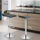 Set 2 Sgabelli Alti in Similpelle imbottita e Metallo Nero 