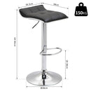 Set 2 Sgabelli Alti in Similpelle imbottita e Metallo Nero 