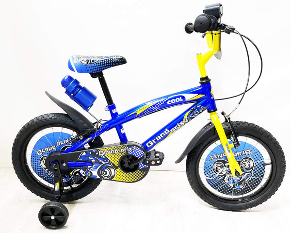 sconto 12" Kinderfahrrad 2 Bremsen mit Wasserflasche und blauem Frontschild