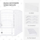 Recinto per Animali Domestici Cani Gatti Ø135 cm in Plastica  Bianco
