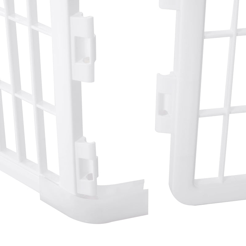 Recinto per Animali Domestici Cani Gatti Ø135 cm in Plastica  Bianco