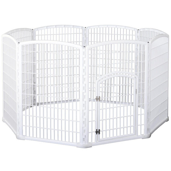 Zaun für Haustiere Hunde Katzen Ø180 cm aus weißem Kunststoff online