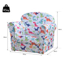 Poltroncina Mini per Bambini con Dinosauri Colorati  Bianca