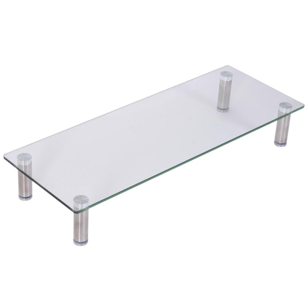 Verstellbarer Schreibtisch-Monitorständer 56x21x9-11H cm aus Glas und Stahlglas acquista