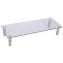 Supporto Monitor da Scrivania Regolabile 56x21x9-11H cm in Vetro e Acciaio  Glass