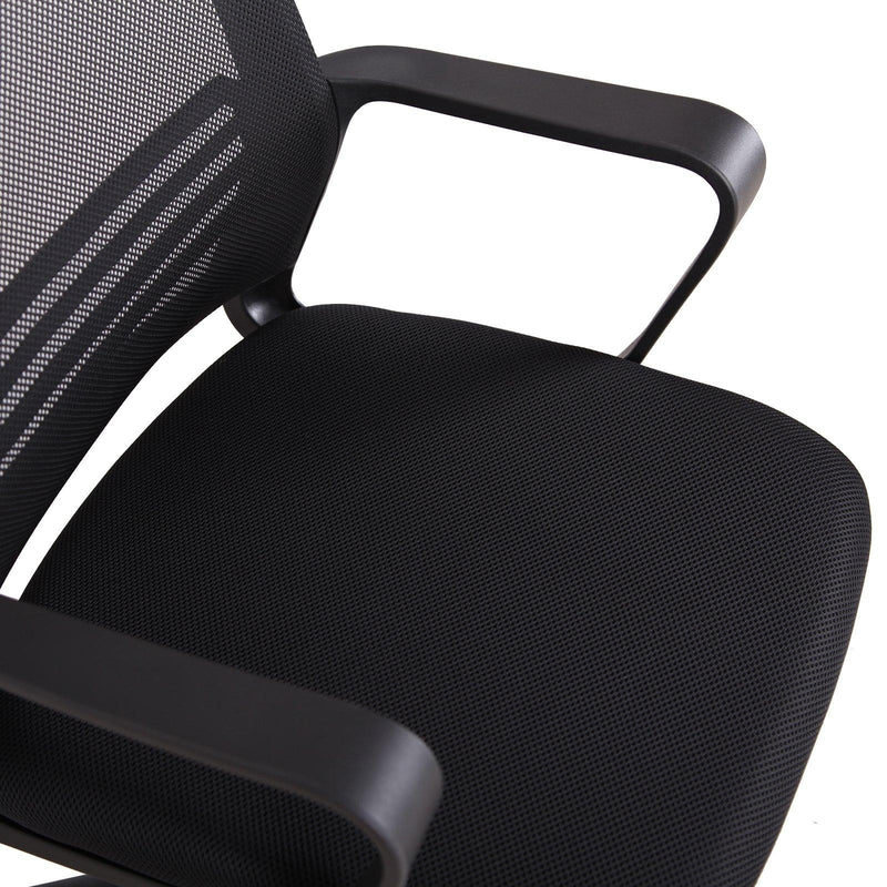Sedia da Ufficio Operativa in Tessuto a Rete Regolabile  H98 Nera