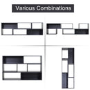 Libreria Salvaspazio per Soggiorno in Legno 120-165 x35x50 cm  Nera