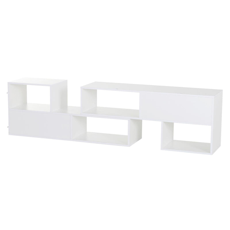 Libreria Salvaspazio per Soggiorno in Legno 120-165 x35x50 cm  Bianca