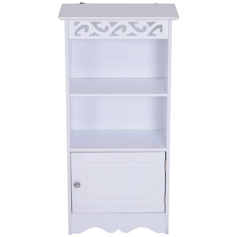 Mobiletto da Bagno in 40x23x80 cm  Floreale Bianco