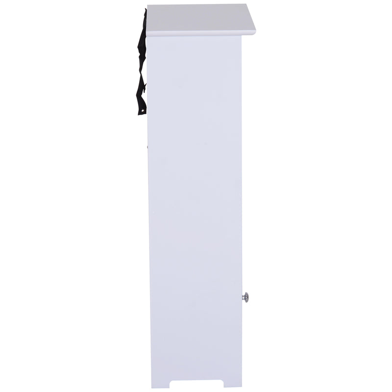 Mobiletto da Bagno in 40x23x80 cm  Floreale Bianco