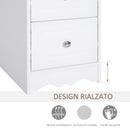 Mobiletto Bagno Cassettiera 3 Cassetti in Legno 30x30x68.5 cm  Floreare Bianco