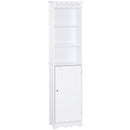 Mobile a Colonna per Bagno in Legno 40x23x160 cm  Floreale Bianco