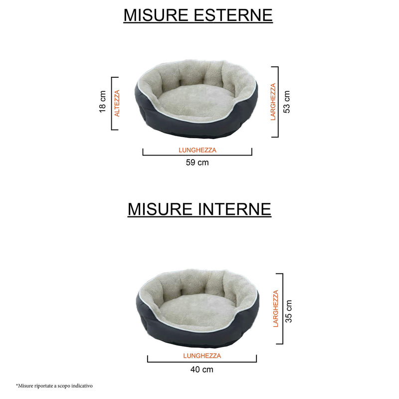 Cuccia Imbottita per Cani e Gatti in Poliestere Coccole Panna