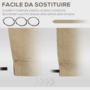 Telo di Ricambio per Tenda a Bracci in Poliestere Anti UV da 4x2,5m Beige