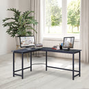 Scrivania da Ufficio ad Angolo 168x120x75 cm in Legno e Metallo  Nero