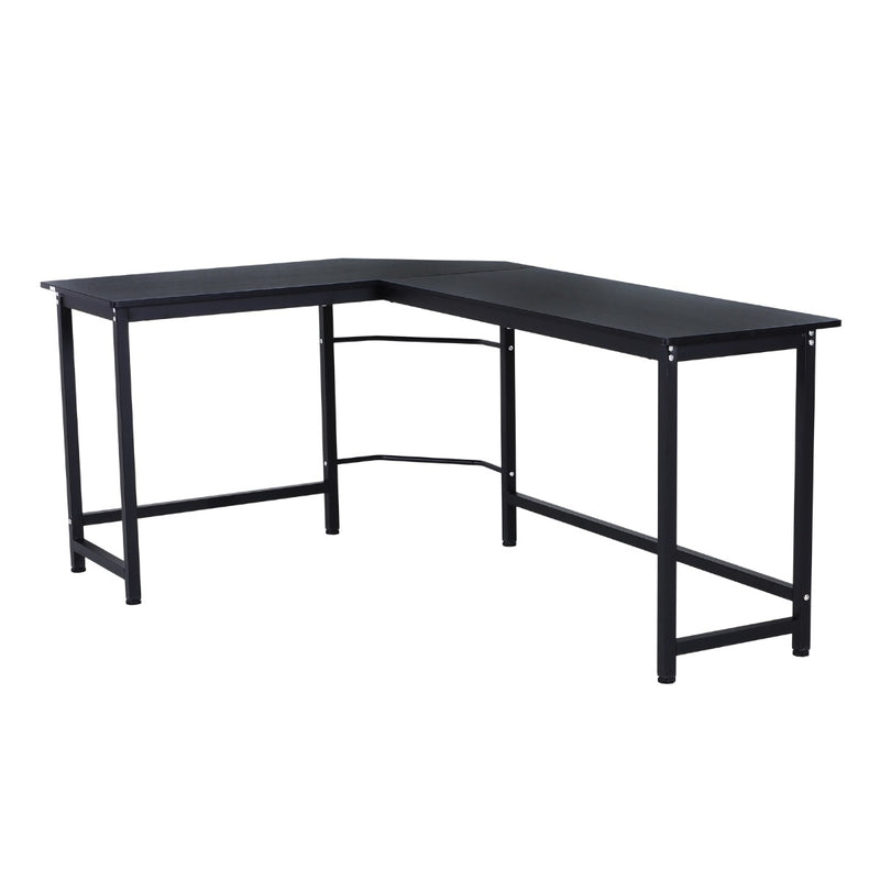Scrivania da Ufficio ad Angolo 168x120x75 cm in Legno e Metallo  Nero