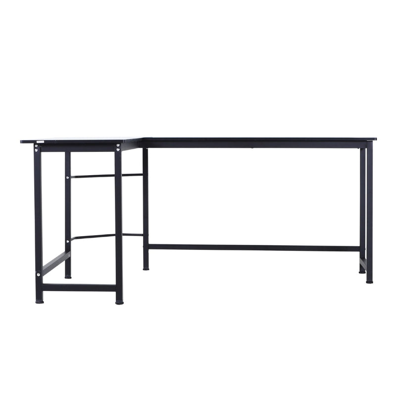 Scrivania da Ufficio ad Angolo 168x120x75 cm in Legno e Metallo  Nero