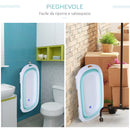 Vaschetta Bagnetto per Neonati Antiscivolo Pieghevole con Scarico  Azzurro