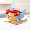Aeroplano a Dondolo per Bambini in Peluche e Legno Massello 