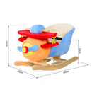 Aeroplano a Dondolo per Bambini in Peluche e Legno Massello 