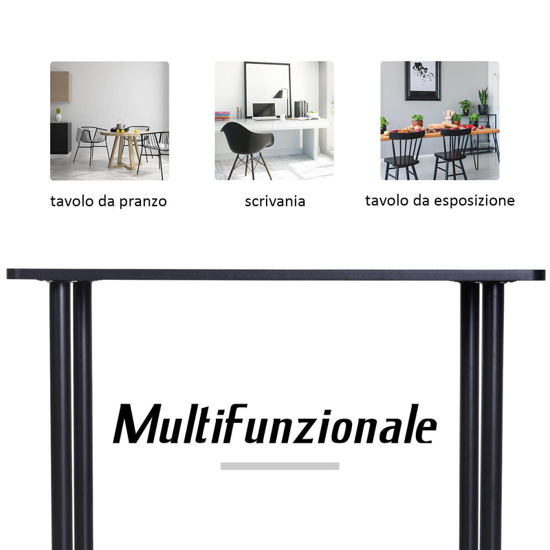 Tavolo da Pranzo 120x60x76 cm in Legno  Nero