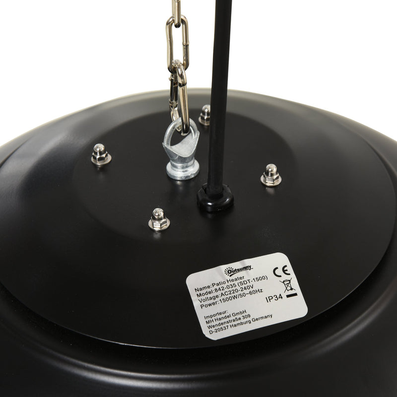 Stufa da Esterno Lampada Riscaldante Elettrica a Sospensione Led 1500W 