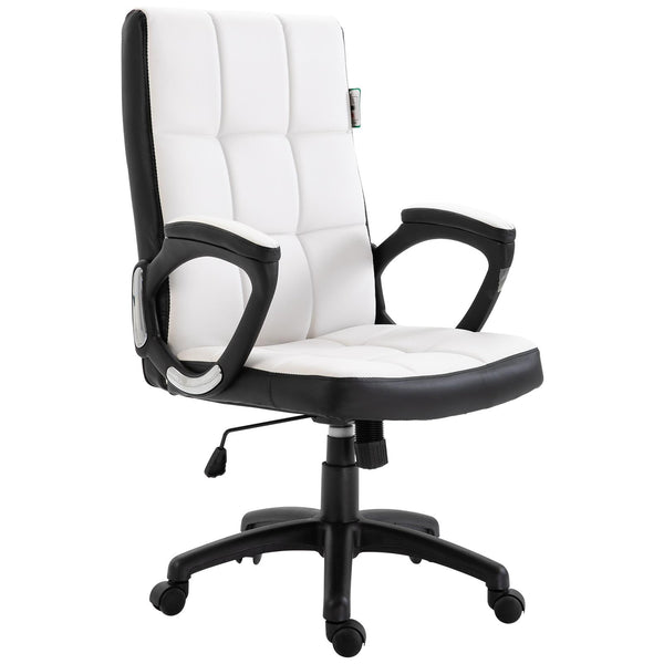 acquista Schwarz-weißer, gepolsterter Drehstuhl für das Präsidentenamt