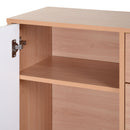 Madia 2 Ante 3 Cassetti Design Scandinavo in Legno Rovere 145x30x75 cm  Bianca e Naturale