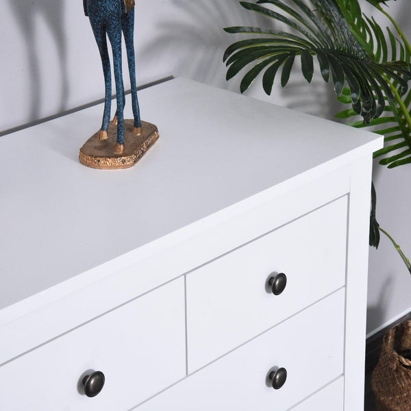 online Kommode mit 5 Schubladen aus Holz 79x39,5x80,5 cm Weiß