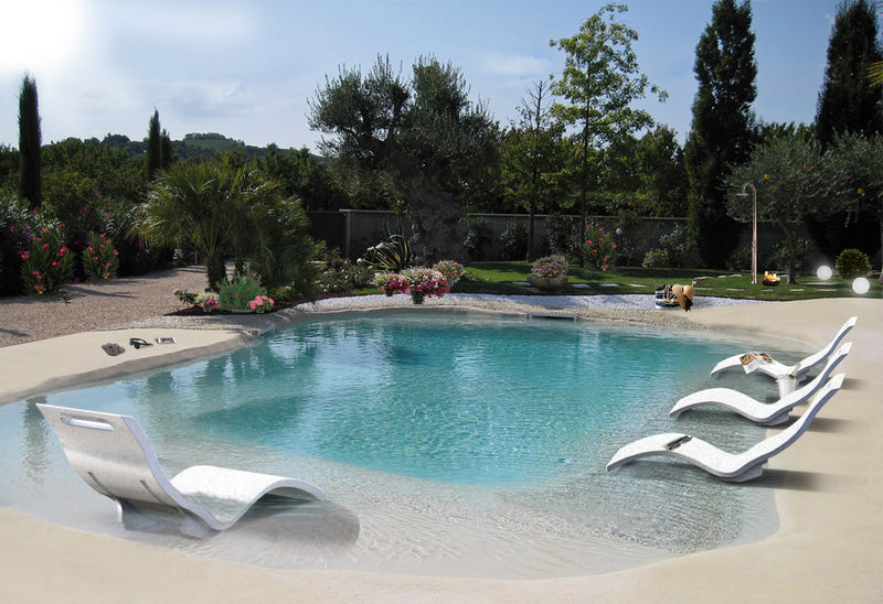 Lettino Chaise Longue da Esterno Giardino Seduta a Terra Arkema Serendipity Dove Grey