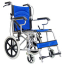 Sedia a Rotelle Pieghevole a Spinta Assistita in Acciaio Rizzetti Blu