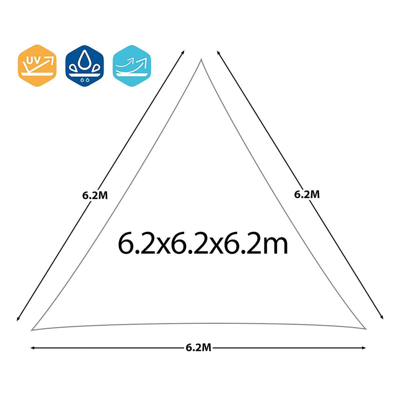 Tenda Vela da Giardino Triangolare 6,2x6,2x6,2 m Rizzetti Sabbia