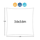 Tenda Vela da Giardino Quadrata 3,6x3,6 m Rizzetti Bianca